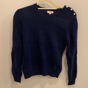 Cortland Park navy sweater with anchor and pearl detail
